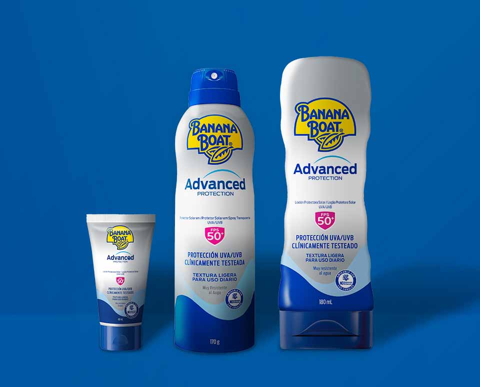 Vive momentos de entretenimiento al aire libre con Banana Boat y su línea Advanced Protection, garantizando protección sin sensación grasosa ni resplandor en la piel.