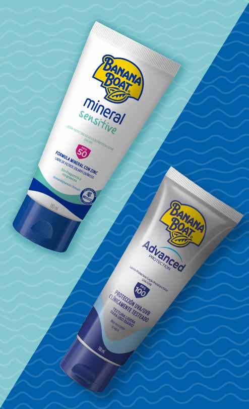 Asegura tu protección solar con Banana Boat Mineral Sensitive y Advance Protection, y vive momentos inolvidables en familia practicando tus pasatiempos al aire libre.